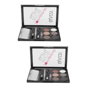 WOONEKY 2 Sets Eyebrow Powder Set Brow Pencil Eyeshadow Beauty Cosmetics Pallet Eyebrow Sissor Kit Lit Abs - product information 7