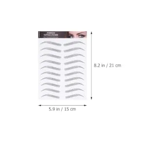 Outanaya 3 Sheets Waterproof Eyebrow Stickers on Accessories Artificial Eyebrows Eye Brows Transfer Stickers 21.00X15.00X0.20CM Black - product information 1