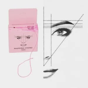 VINTORKY Make up Kits Eyebrow Measuring Tool Household Eyebrow Shaper Stickers Portable Makeup Tools 4.6x1.8x7.5cm Pink - product information 1