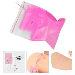 VINTORKY Make up Kits Eyebrow Measuring Tool Household Eyebrow Shaper Stickers Portable Makeup Tools 4.6x1.8x7.5cm Pink - product information 3