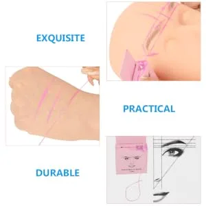 VINTORKY Make up Kits Eyebrow Measuring Tool Household Eyebrow Shaper Stickers Portable Makeup Tools 4.6x1.8x7.5cm Pink - product information 6