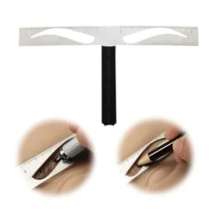 Outanaya 1pc Eyebrow Ruler Stencil Eyebrow Template Eyebrow Drawing Tool Positioning Ruler Stainless Steel Size 1 As Shown - product information 5