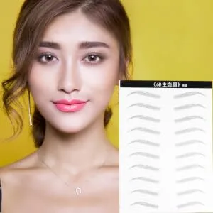 FOYTOKI 2 Pairs Simulation False Eyebrows Sticker Imitation Natural Brow Clear 21.00X15.00X0.01CM Black - product information 1