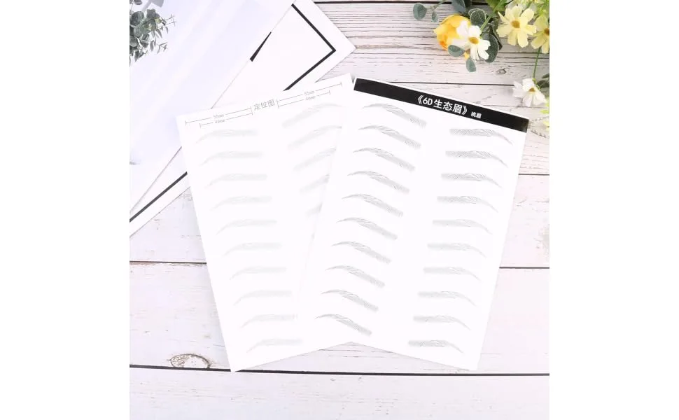 FOYTOKI 2 Pairs Simulation False Eyebrows Sticker Imitation Natural Brow Clear 21.00X15.00X0.01CM Black - product information 2