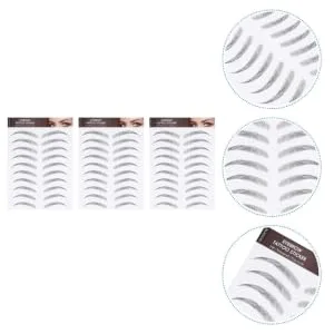 Outanaya 6 Sheets Tint for Eyebrows Black Makeup Brow Sticker False Eyebrows for Men Black Sticker - product information 6