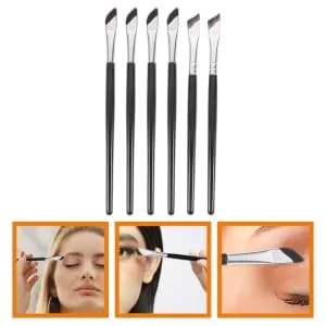 PLAFOPE 1 Set Angled Concealer Brush Eyeliner Angled Eyebrow Brush Makeup Brush Eye Brush Tool Wood Black - product information 1