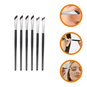 PLAFOPE 1 Set Angled Concealer Brush Eyeliner Angled Eyebrow Brush Makeup Brush Eye Brush Tool Wood Black - product information 2