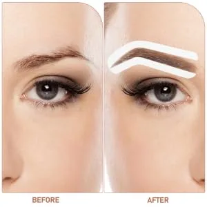 HAPINARY 12 Sheets Brow Charm Stencil Kit Eyebrow Shaping Tape White Eyebrow Ruler Sticker Paper - product information 2