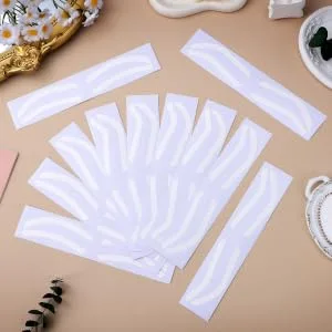 HAPINARY 12 Sheets Brow Charm Stencil Kit Eyebrow Shaping Tape White Eyebrow Ruler Sticker Paper - product information 5