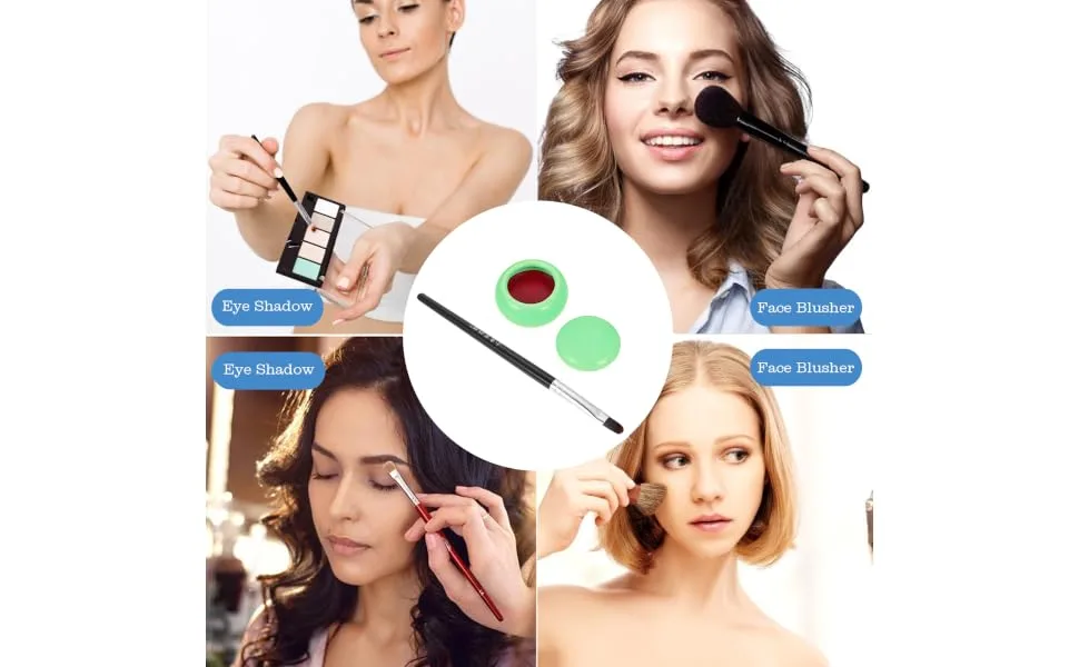 Outanaya Lipstick Blush Eye Shadow Natural Blusher Makeup Lip Gloss Blusher Smudge Balm Double Ceramics Red - product information 2