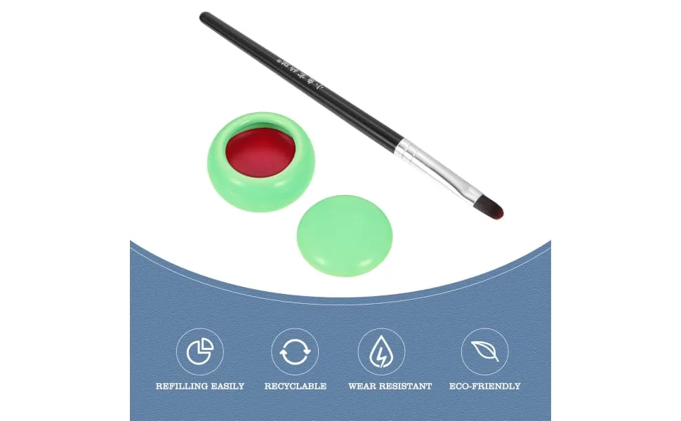 Outanaya Lipstick Blush Eye Shadow Natural Blusher Makeup Lip Gloss Blusher Smudge Balm Double Ceramics Red - product information 3