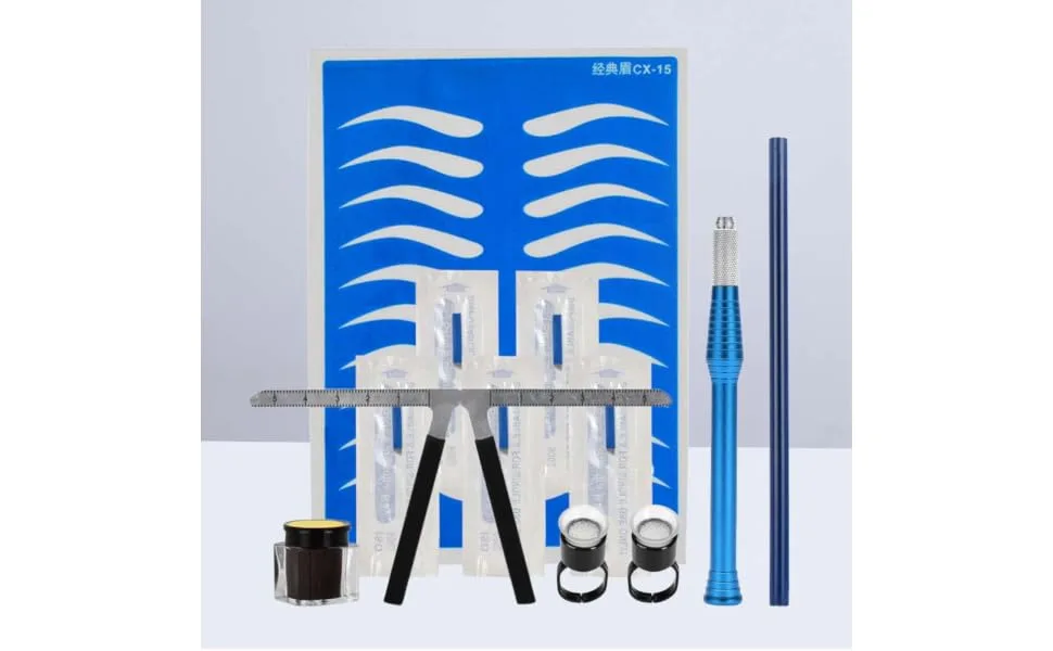 Gogogmee Pen Coffee Manual Positioning Kit Dark Practice Rings Ruler Eyebrow Three-point Cup and Skin - product information 2