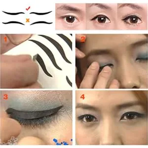 PLAFOPE 80 Pairs Eyeliner Eyeshadow Sticker Eyeliner Stickers LED Eyeliner Strip Crease Eyeline Tape Black - product information 5