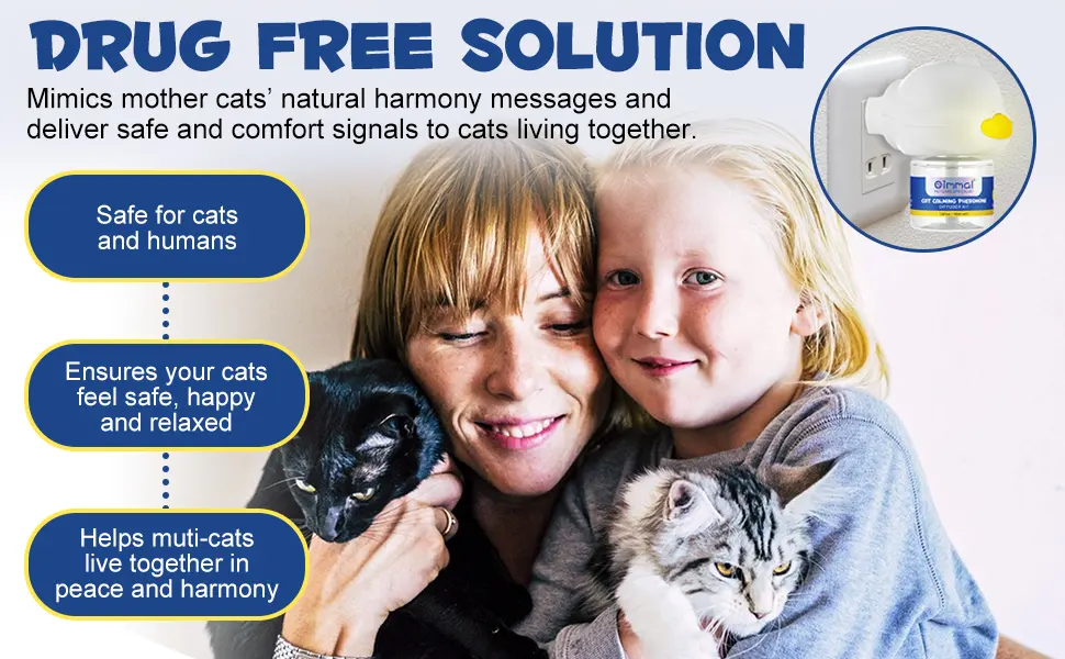 Cat Calming Pheromone Diffuser Refill Cat Calming Spray Urine Spraying Marking and Anxiety Anti Anxiety Relaxant 1 Diffuser +2 Refills Diffuser Kit - cat calming products