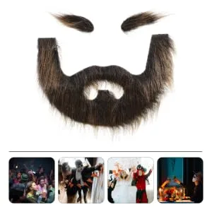 HAPINARY 1 Set Beard Dress up Brown Beard Pirate Cosplay Prop Grey Santa Claus Beard Gnome Beard Plush - product information 7