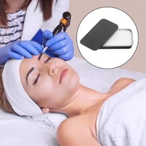 SKISUNO Eyebrow Paste for Positioning Aluminum Box Brow Mapping Eyebrow Makeup Mapping Paste Black - product information 1