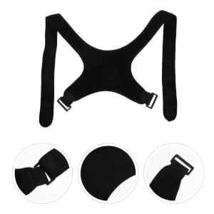 OKUMEYR Belt Holder Shoulder Rest Brace Back Support Belt Back Straightener Polyester Black - product information 4