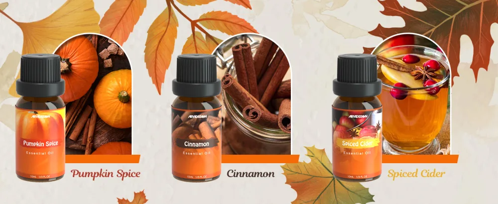ARVIDSSON Fall Essential Oils Set Autumn Fragrance Oil for Diffusers Candle Making Pumpkin Spice Cinnamon Spiced Cider Autumn Wreath Pine Snickerdoodle Fall Scented Oils for Home - product information 2