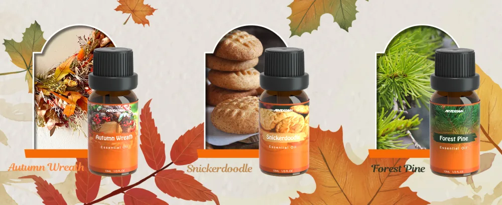 ARVIDSSON Fall Essential Oils Set Autumn Fragrance Oil for Diffusers Candle Making Pumpkin Spice Cinnamon Spiced Cider Autumn Wreath Pine Snickerdoodle Fall Scented Oils for Home - product information 3