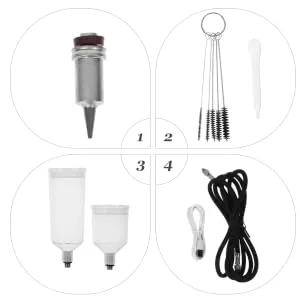 WOONEKY 1 Set Cordless Airbrush Kit Makeup Kit Air Brush for Cake Decoration Kit Abs White - product information 6