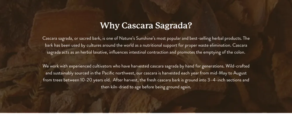 Nature's Sunshine Cascara Sagrada 100 capsules - Why use our product