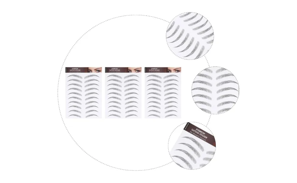 VINTORKY Eyebrow Sticker 3 Sheets Waterproof Eyebrow Stickers Make up Kit Black Eyebrow Stickers Fake Eyebrow Stickers Post - product information 5