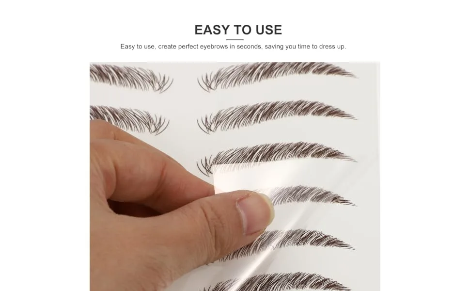 VINTORKY Fake Eyebrow Stickers 9 Sheets Waterproof Eyebrow Stickers Authentic Eyebrows Stickers Eyebrow Tool 3 Proof 21x14.7cm Brown - product information 2