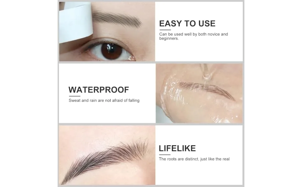 VINTORKY Fake Eyebrow Stickers 9 Sheets Waterproof Eyebrow Stickers Authentic Eyebrows Stickers Eyebrow Tool 3 Proof 21x14.7cm Brown - product information 5