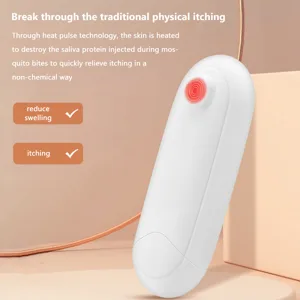 Heat Pulse Anti Itch Device Electronic Relieve Itching Stick USB Rechargeable Anti Itching Device for Outdoor Camping Travel Sports (White) - 10349005-3