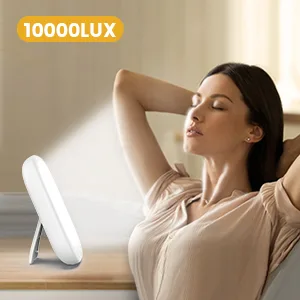 LASTAR Sun Light 10 000 LUX UV-Free Daylight Lamp with Memory Function 5 Adjustable Brightness Levels and 4 Timer Funtion Sunlight Lamp Compact Size for Winter Blues Wall Mountable Support Smart Plug Light White - Sun Lamp