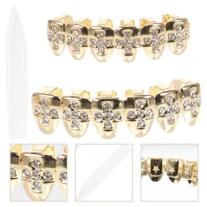 SOIMISS 1 Set Mouth Grill Rapper Props Decorative Teeth Grill Hip-pop Accessories Braces Stitching - product information 1