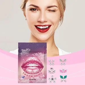 Crystal Stickers for Teeth | Gemstone Stickers for Teeth with Portable Decorative Comfortable Teeth Supplies for Daily Use Shopping Dating - Versatile Purposes
