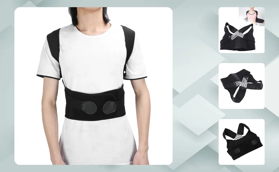 Posture Corrector for Men and Women Back Posture Belt Breathable Elastic Back Corrector Straightener (XXL) - 1411210053615-1