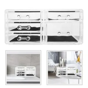 BRIGHTFUFU Transparent Cosmetic Box Clear Plastic Containers Eyeshadow Organizer Desktop Makeup Organizer Set - product information 4