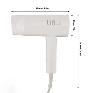 Portable Hair Dryer Fast Drying Negative Ionic Blow Dryer with Single Diffuser Nozzle & Foldable Handle 2 Speeds Wind Portable Travel Hair Dryer for Home Travel (US Plug 110V) - product information 6