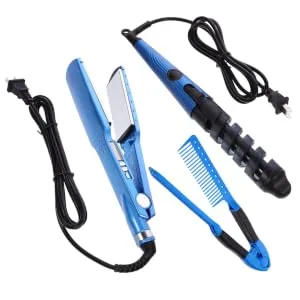 Outanaya 1 Set Curling Iron Set Comb Hair Curler Curling Wand Hair Rollers Hair Curling Iron Copper - product information 1