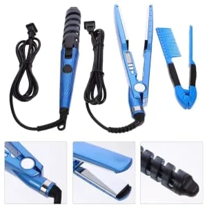 SKISUNO 1 Set Curling Iron Set Curling Wand Hair Rollers Curler Comb Portable Straightener Copper - product information 2