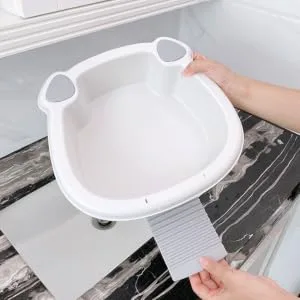 1 Set wash basin Clothes Hand Wash Board laundry bucket washing up basin underwear child pan Grey 30x29cm - product information 2