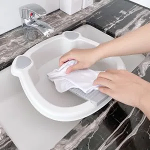 1 Set wash basin Clothes Hand Wash Board laundry bucket washing up basin underwear child pan Grey 30x29cm - product information 3