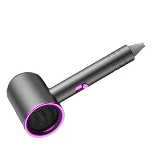 Hair Drier Mute 360 Degree Rotatable Nozzle Fast Drying ABS PP Portable Blow Dryer for Home Salon Grey With Blue Light - 3113220245912-2
