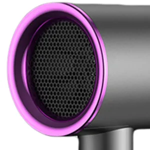 Hair Drier Mute 360 Degree Rotatable Nozzle Fast Drying ABS PP Portable Blow Dryer for Home Salon Grey With Blue Light - 3113220245912-2