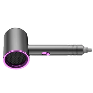Hair Drier Mute 360 Degree Rotatable Nozzle Fast Drying ABS PP Portable Blow Dryer for Home Salon Grey With Blue Light - 3113220245912-3