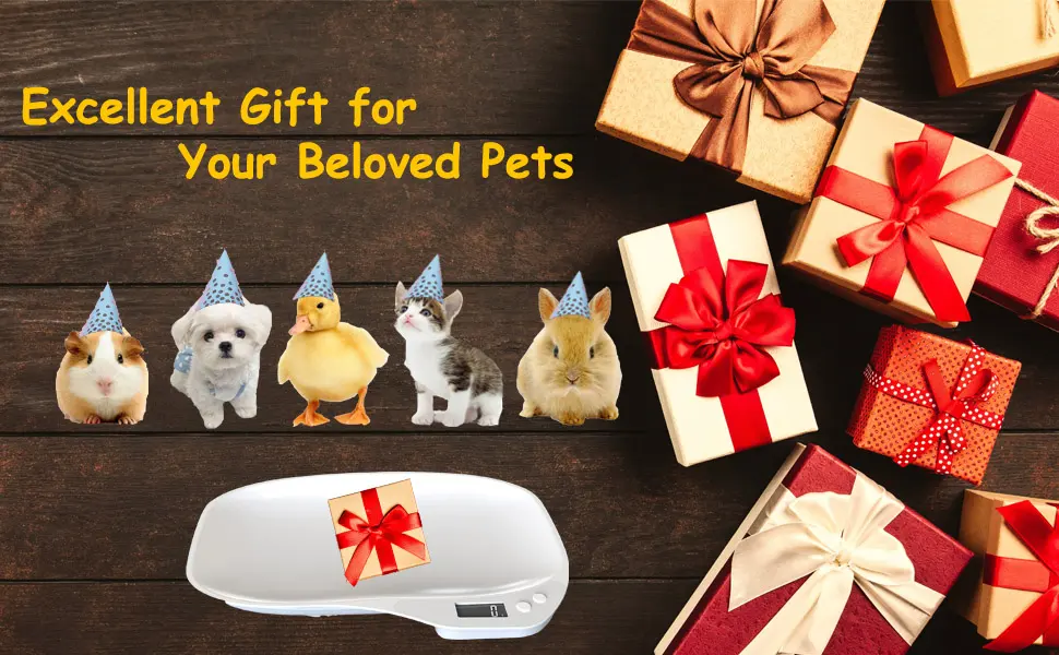 Digital Pet Scale Small Animal Weight Scale Portable Electronic Weighing Scale with LCD Display(Max. 33 lbs) Multifunction Kitchen Scale for Food/Puppy/Kitten/Lizard/Hamster/Tortoise/Whelping - gift for pets