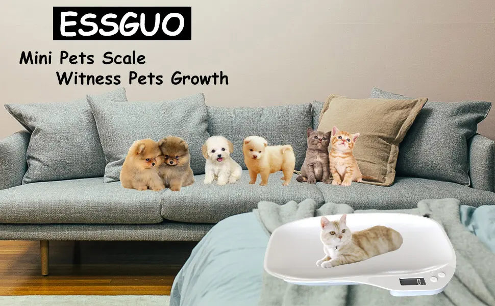 Digital Pet Scale Small Animal Weight Scale Portable Electronic Weighing Scale with LCD Display(Max. 33 lbs) Multifunction Kitchen Scale for Food/Puppy/Kitten/Lizard/Hamster/Tortoise/Whelping - mini pet scale