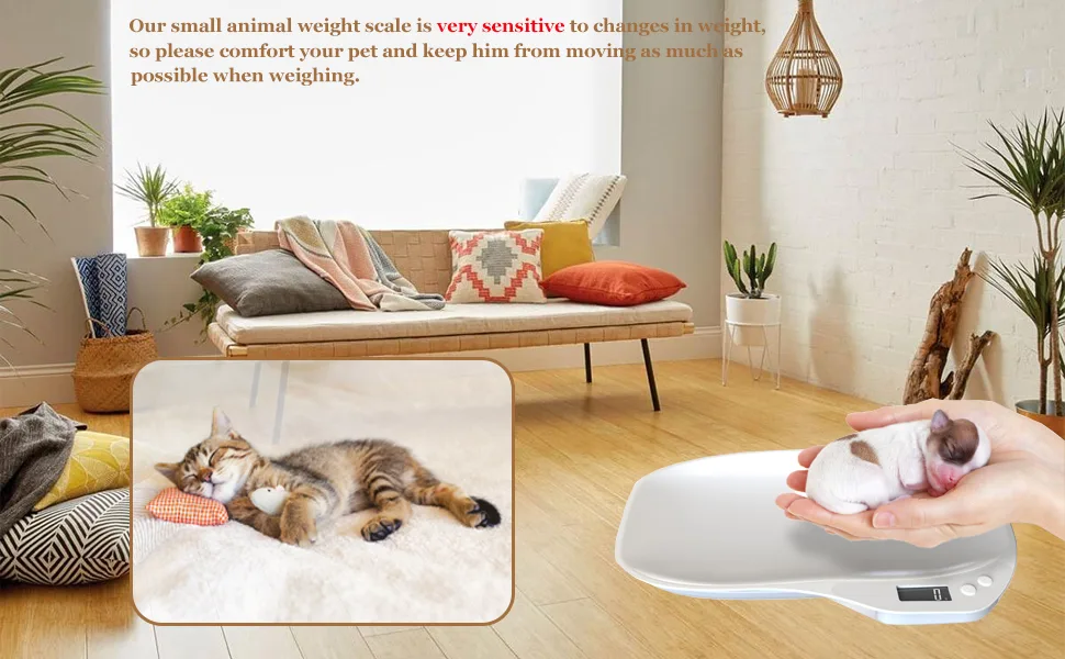 Pet Scale Digital Small Animal Weight Scale Portable LCD Electronic Weighing Scale(Max. 33 lbs) Multifunction Kitchen Scale for Food/Puppy/Hamster/Kitten/Hamster/Whelping - Weighing Scale