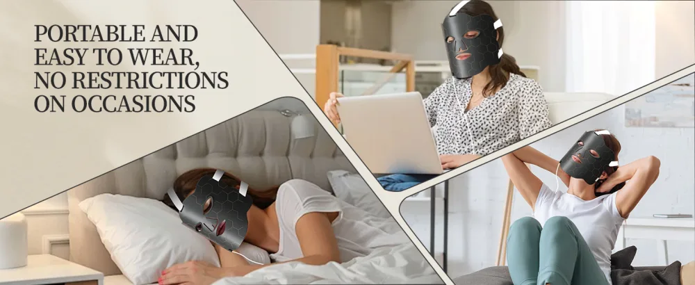 Devowellte Red Light Face Portable Near Infrared Light Lamp LED Red Light at Home and Office - easy to wear