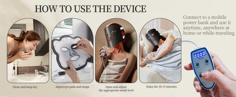 Devowellte Red Light Face Portable Near Infrared Light Lamp LED Red Light at Home and Office - HOW TO USE THE DEVICE