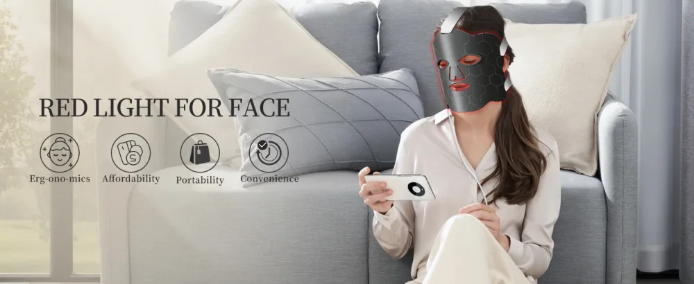 Devowellte Red Light Face Portable Near Infrared Light Lamp LED Red Light at Home and Office - RED LIGHT FOR FACE