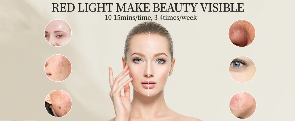 Devowellte Red Light Face Portable Near Infrared Light Lamp LED Red Light at Home and Office - RED LIGHT MAKE BEAUTY VISIBLE