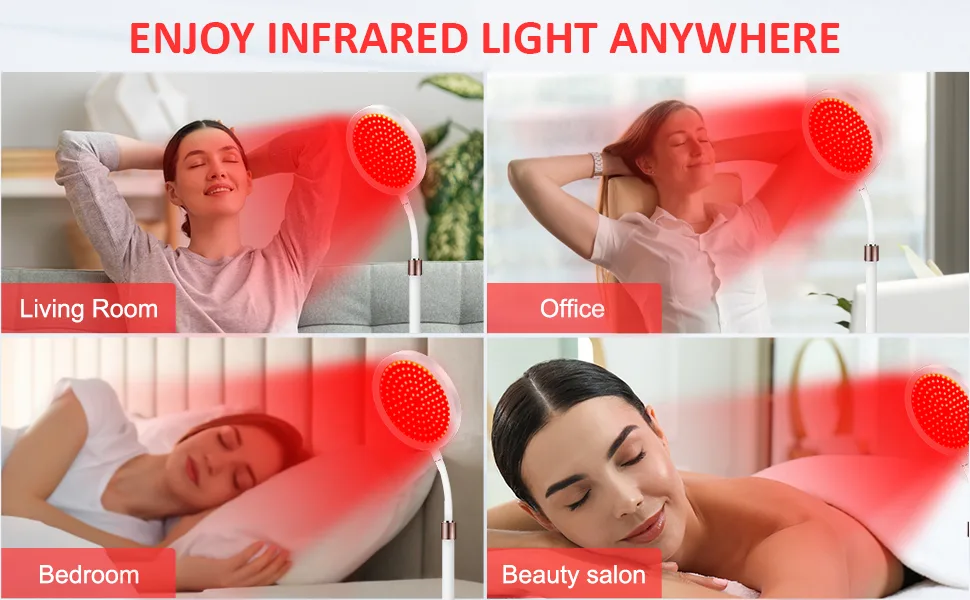 Red Light Lamp with Base Upgraded 940&850&660 Infrared Light Lamp 3-in-1 Chip Design & Flexible Gooseneck & Timer Function 100LEDs Red Light Lamp for Home/Office Use Large - red light lamp